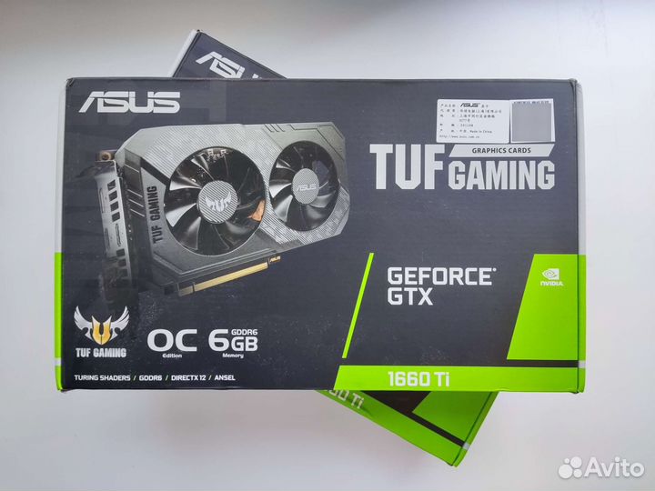 Видеокарта asus TUF GTX 1660 Ti
