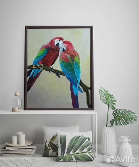 Попугаи Ara macao Картина