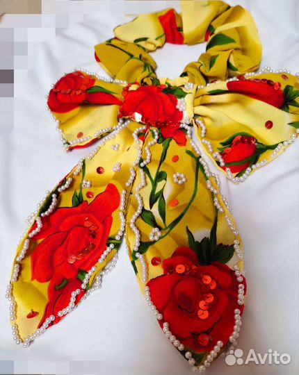 Бант Резинка в стиле D&G Шёлк(шифон)