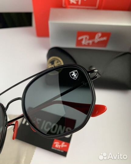 Солнцезащитные очки ray ban ferrari черные