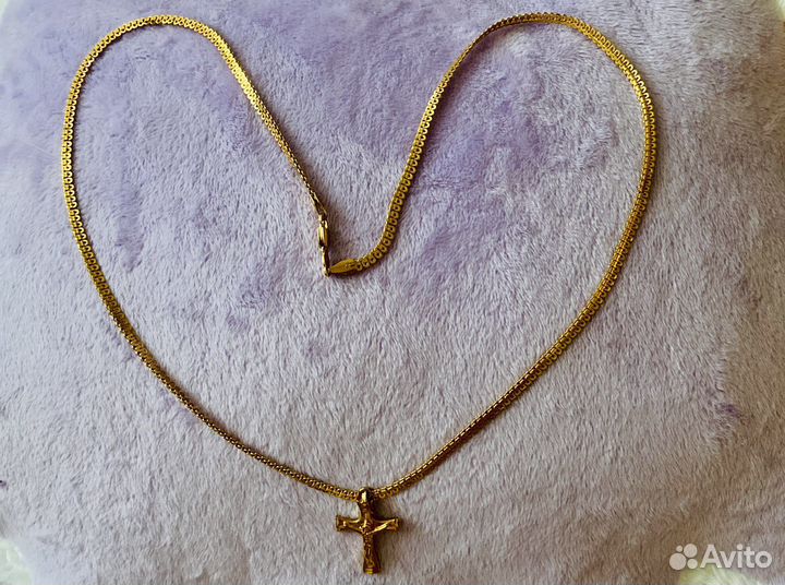 Цепочка и крестик из медицинского золота