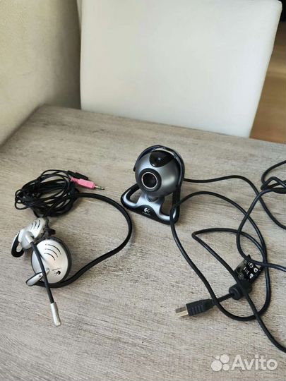 Веб-камера logitech quickcam pro 5000 и наушники
