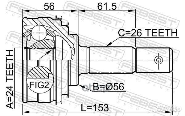 ШРУС наружный 24x56x26 (toyota carina E AT19#/S