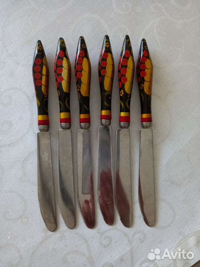 Столовые ножи СССР. Хохломская роспись