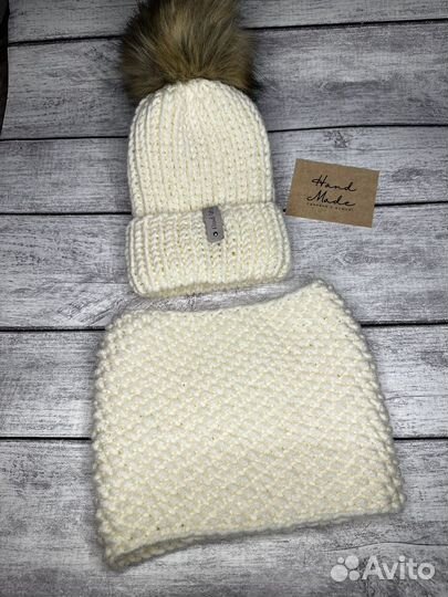 Комплект детский шапка и снуд Ручная работа