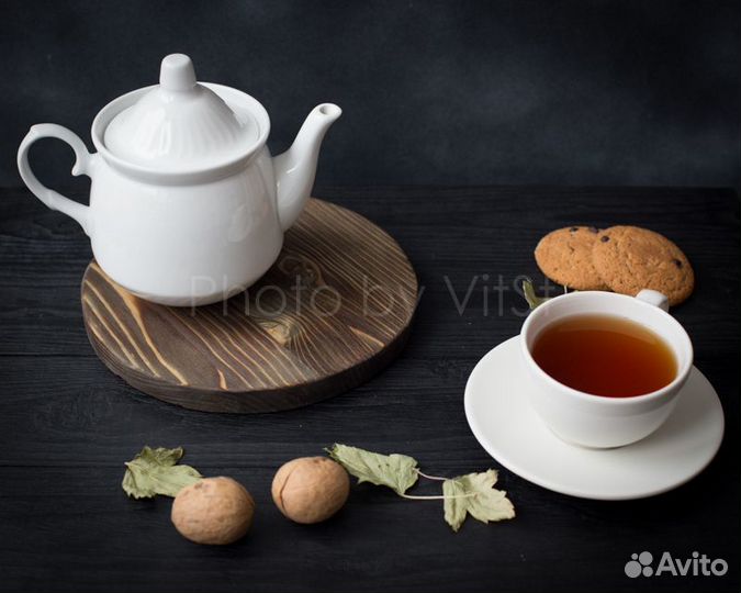 Деревянная круглая подставка, фудфон, винтаж