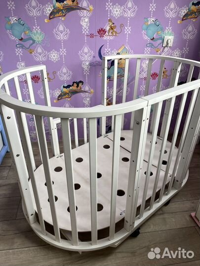 Кроватка круглая с маятником 7в1