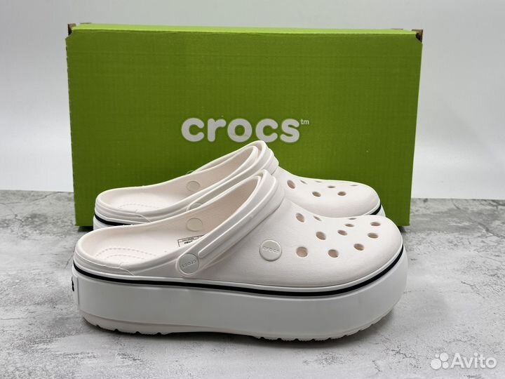 Сабо Crocs classic platform white