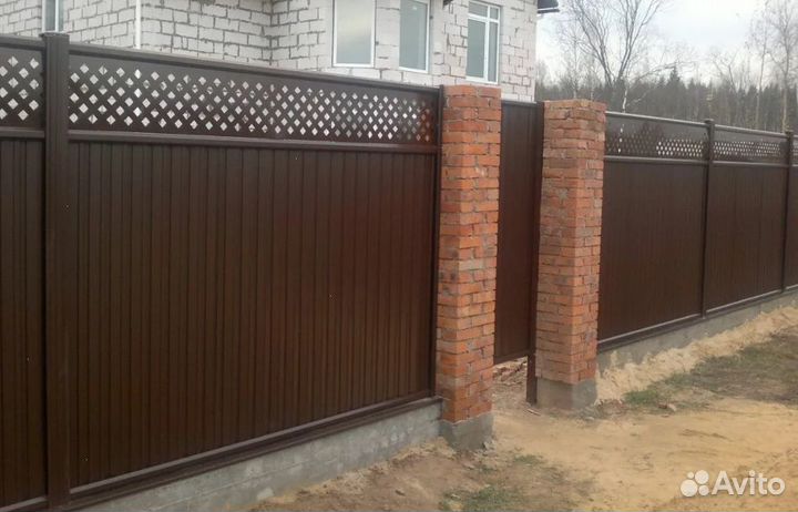 Забор из профнастила цена за метр под ключ