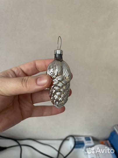 Елочная игрушка СССР шишка