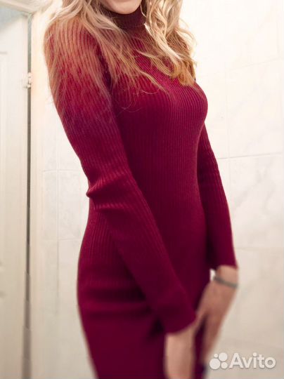 Платье лапша вязаное женское