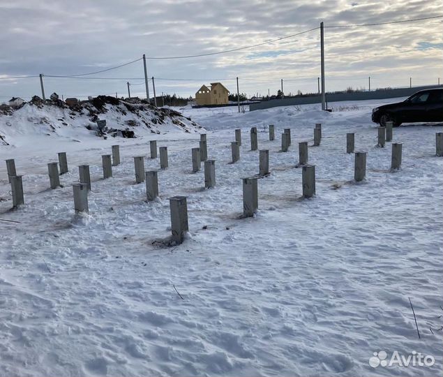 Фундамент на забивных жб сваях