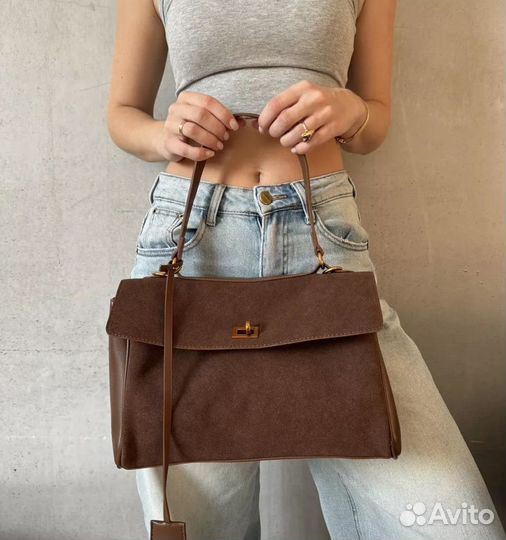 Сумка женская замшевая коричневая