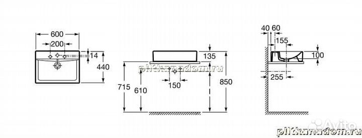 Roca Diverta 32711G000 Раковина 60х44