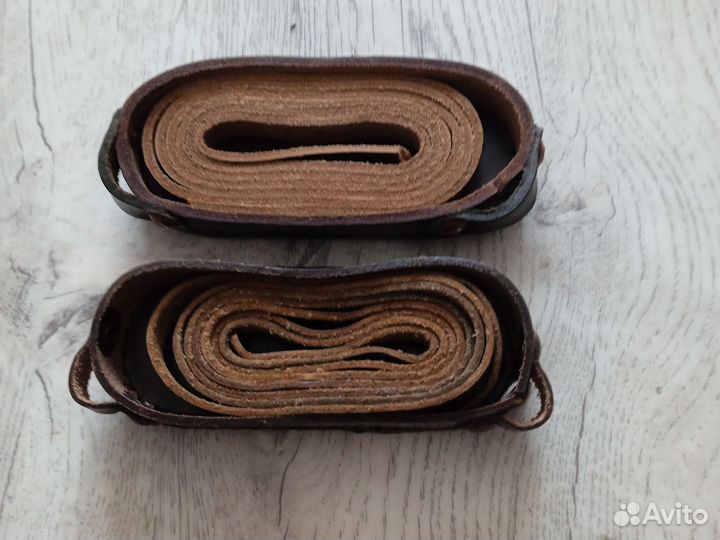 Кожаный ремень с дождевиком для бинокля Б8, Б12