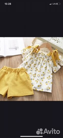 Комплект для девочки (футболка и шорты) новый