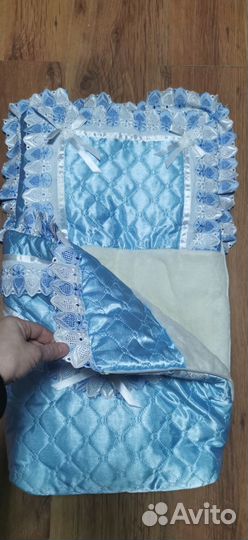 Зимний конверт на выписку, на овечьем меху