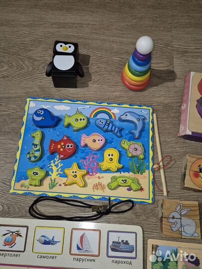 Деревянные развивающие игрушки для малышей пакетом
