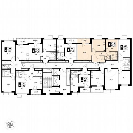2-к. квартира, 53 м², 16/20 эт.