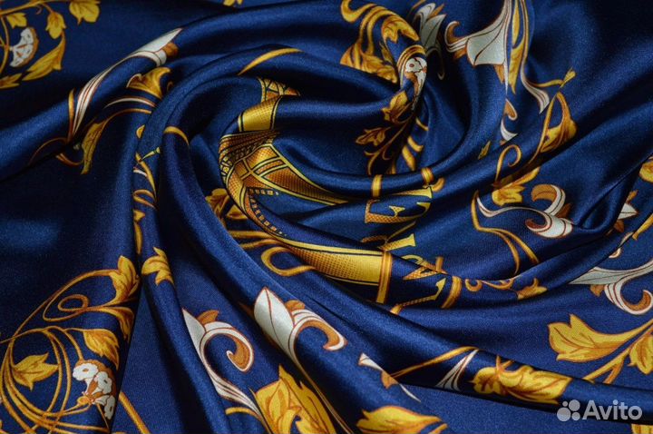 Шелковый платок Париж Paris синий жёлтый 2006 год