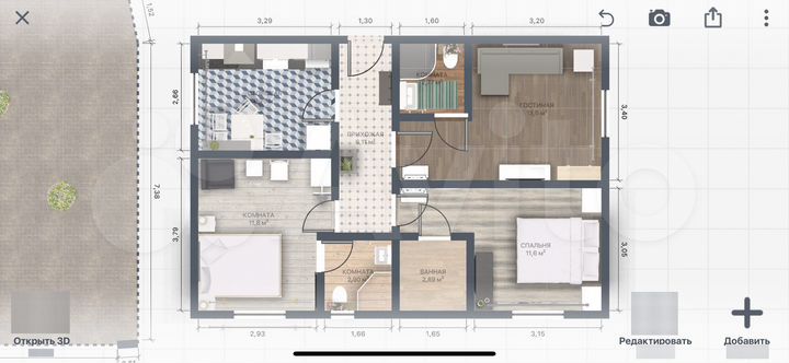 Дом 70 м² на участке 3 сот.