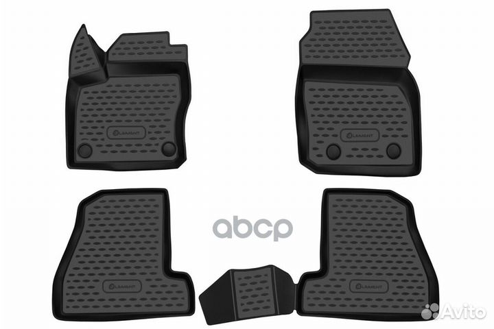 Комплект резиновых автомобильных ковриков 3D в
