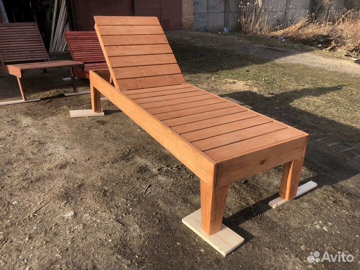 Шезлонг лежак деревянный