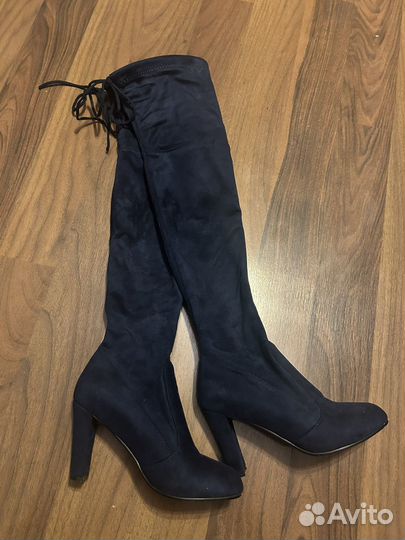 Сапоги высокие на каблуке 39