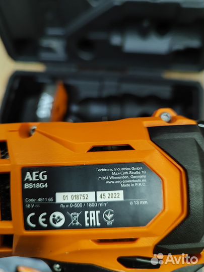 Шуруповерт AEG BS 18G4