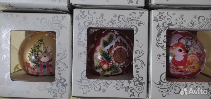 Шары ёлочные, 85м, стекло