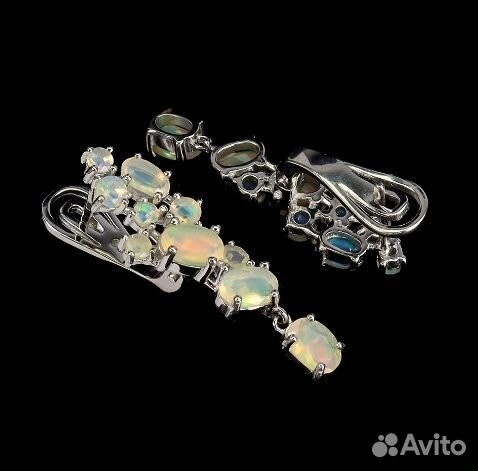 Серебряные серьги с опалами