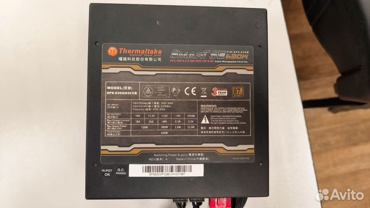 Блок питания thermaltake 630w Не стартует