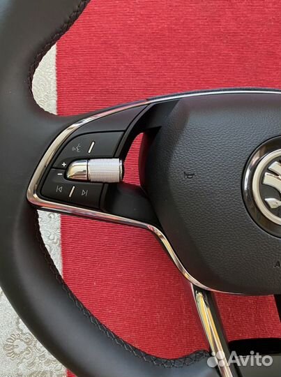 Руль кожа мульти skoda rapid 2/1 с установкой