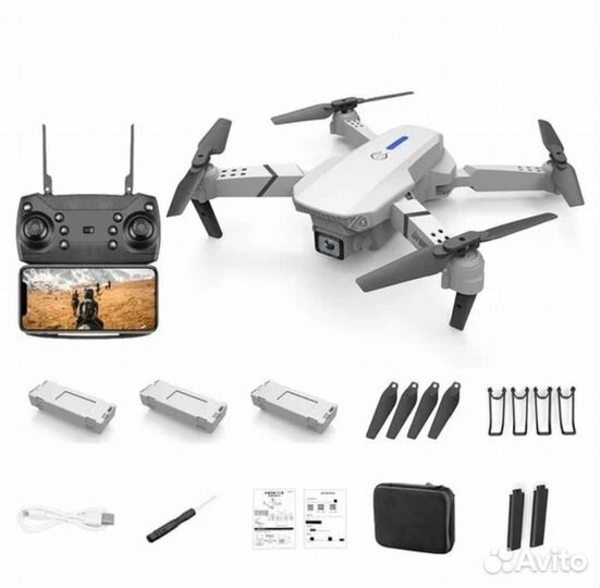 Квадрокоптер с камерой и 3 блоками зарядки