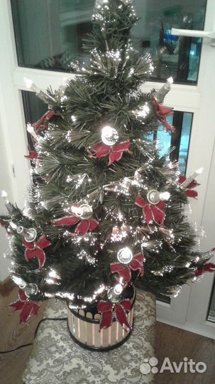 Елка светодиодная бу + набор игрушек