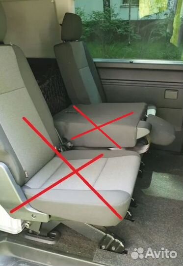 Сиденье второго ряда VW Т6, VW Т5, VW Т6.1