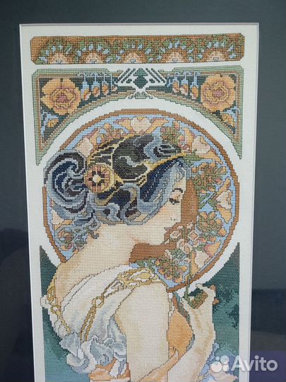 Вышитые крестом картины (диптих) Альфонс Муха