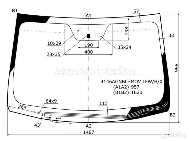 Стекло лобовое Hyundai i4