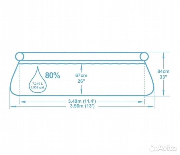 Бассейн Bestway Fast Set 57376, 396х84 см