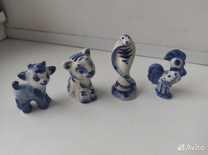 Фигурки гжель животные восточный гороскоп