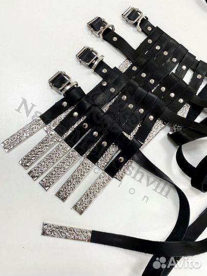 Ремень кавказский в серебряном и золотом цвете