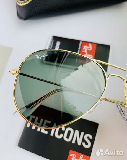 Очки ray ban aviator авиаторы зеленые