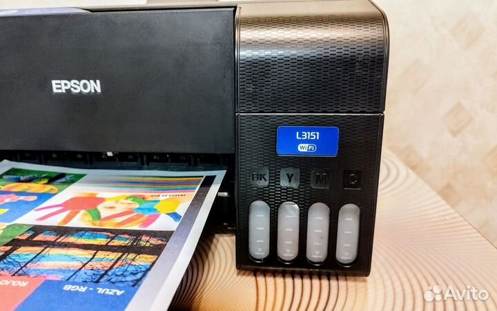 Мфу принтер Epson L3151 с снпч Ecotank дюзы 100%