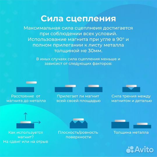 Мощный неодимовый магнит 60х30 N52