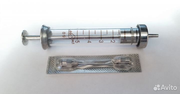 Шприц Рекорд стеклянный многоразовый 5 мл СССР