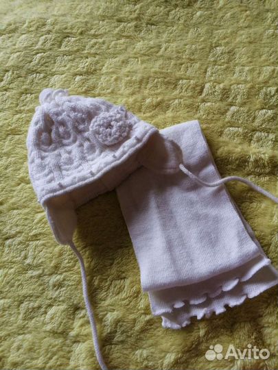 Комплект шапка, шарф для девочки