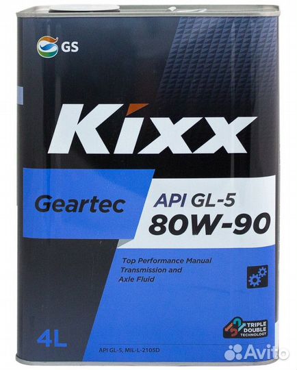 Масло трансмиссионное Kixx Geartec 80W-90 МКПП пол