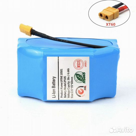 Литий ионный аккумулятор m365 36В 4400 мАч XT60