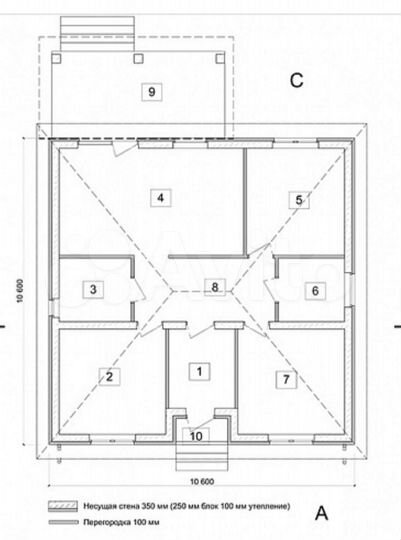 Дом 113 м² на участке 6 сот.