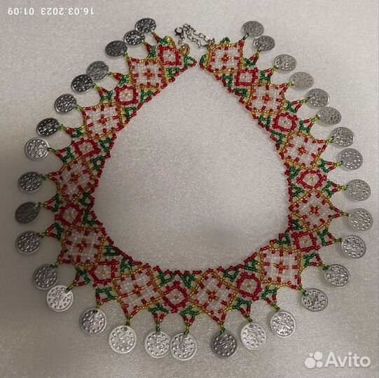 Колье ожерелье из бисера Чувашский орнамент